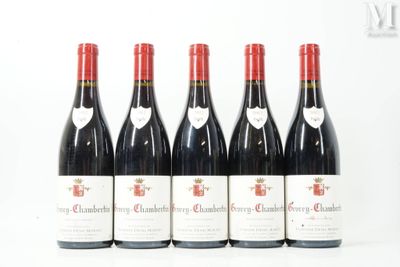six bouteilles de vin rouge sont alignées sur une surface blanche