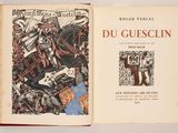 an open book with a picture of a man on a horse