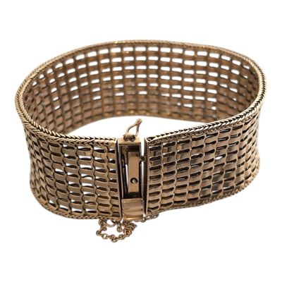 BRACELET souple en or jaune poids 40.8 g long env 19 cm largeur 26 mm  - Photo 1