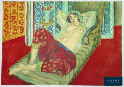 un tableau représentant une femme allongée sur un canapé