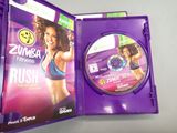 the zumba fitness rush dvd is in a purple case