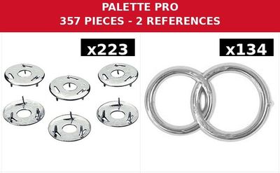 the image shows a picture of a pair of stainless steel plated rings and a pair of stainless steel plate
