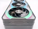a close up of a computer case with two fan ' s