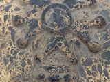 a stone carving of a face on the side of a building