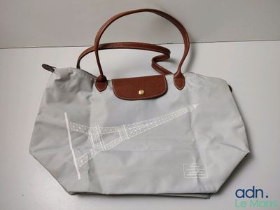 LONGCHAMP - sac cabas "Le Pliage" en toile grise et cuir, ÉD…