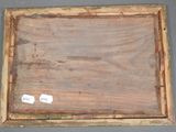 an image of a picture of a wooden frame with a tag on it