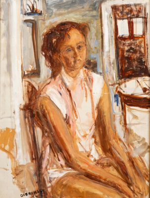 an image of a painting of a woman sitting in a chair