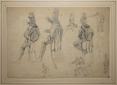 RAFFET Auguste Denis, entourage de, Études de trois cavalier… - Photo 1