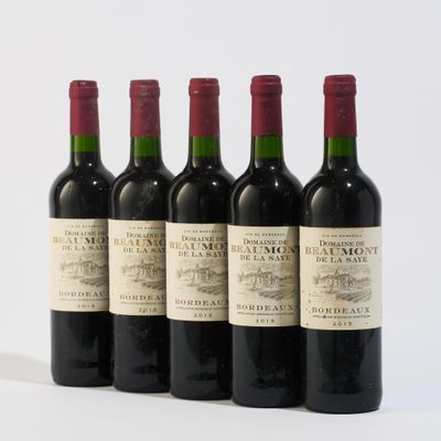 six bouteilles de vin sont alignées sur une surface blanche
