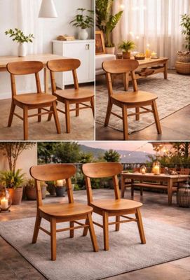 Lot d'environ 6 chaises en TECk massif neuve - Photo 1