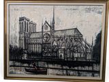 an image of a painting of a boat in front of a cathedral