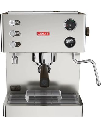 a close up of a coffee machine on a white background