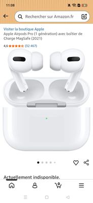 une image montrant une paire d'AirPods posée sur un iPhone