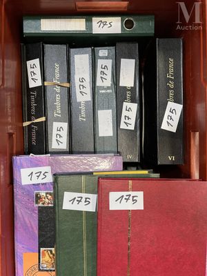a lot of books that are in a red box