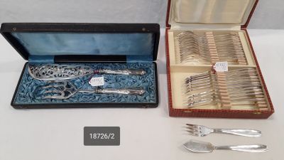 two silverware items in a case on a table