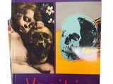 a picture of a book with a picture of a woman and a dog