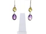 Boucles d'oreilles pendantes en améthorate et citrine