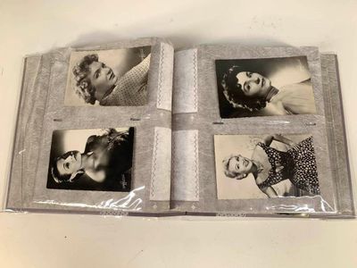 four photos of a woman in a photo album