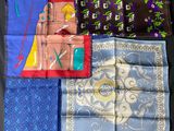 several different types of handkerchiefs laid out on a black surface