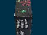 a black box with a picture of a flower on it