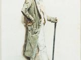tableau représentant un vieil homme avec une canne et un manteau