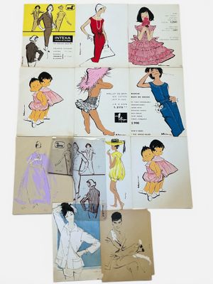 Lot de 11 affiches de mode comprenant : - 7 affiches de mode…