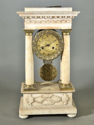 a clock that is sitting on top of a table