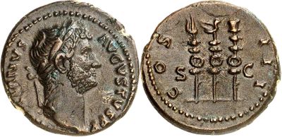 a silver coin with an image of a man on it
