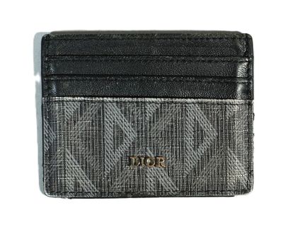 DIOR Porte carte en cuir et tissu
