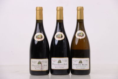 trois bouteilles de vin sont alignées sur une table