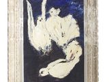 une image représentant un tableau sur lequel figurent une femme et un chat