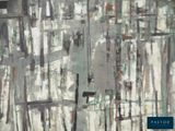 a painting of a city with lots of tall buildings
