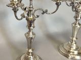 pair of antique silver plated candelabs