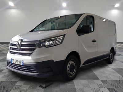 a picture of a white van parked on a checkered floor