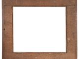 an old wooden picture frame on a white background
