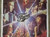 the movie poster for the film fame is shown on a wall
