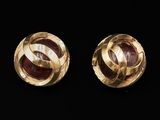 paire de boucles d'oreilles en or et en garnétite