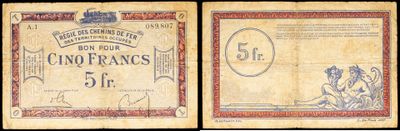two old french currency notes with a picture of a man and a woman