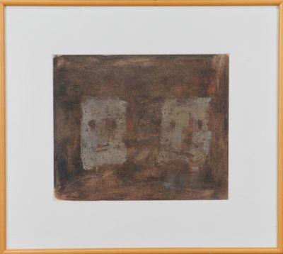 une image représentant un tableau montrant deux portes dans un cadre en bois