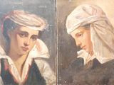 deux tableaux représentant une femme portant un turban et un homme portant un turban