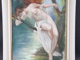 un tableau représentant une femme nue tenant une épée