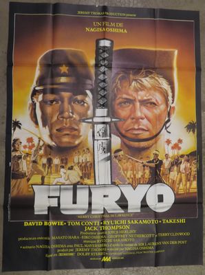 the movie poster for furyo starring two men and a sword