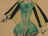 an image of a drawing of a woman in a green dress