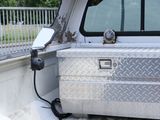 a truck with a toolbox in the back of it