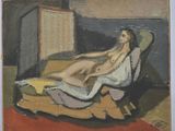 an image of a painting of a woman sitting in a chair