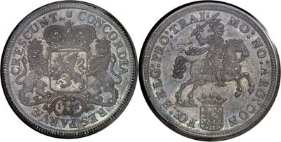 two silver coins with a picture of a man on a horse and a man on a horse