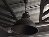 a light that is hanging from the ceiling in the room