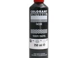 a bottle of black paint with a red cap on top