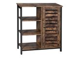 une armoire en bois avec des tiroirs et des étagères au-dessus