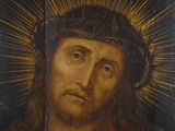 an image of a painting of jesus with a crown of thorns on his head